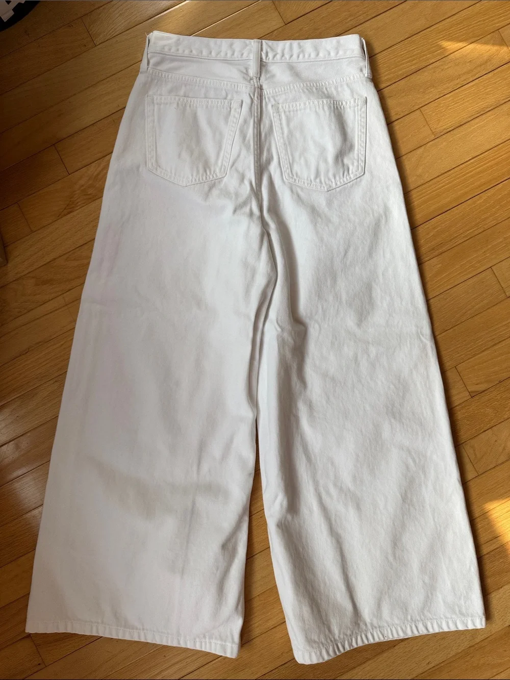 J. Crew high rise super wide leg cropped white denim jeans - 26
